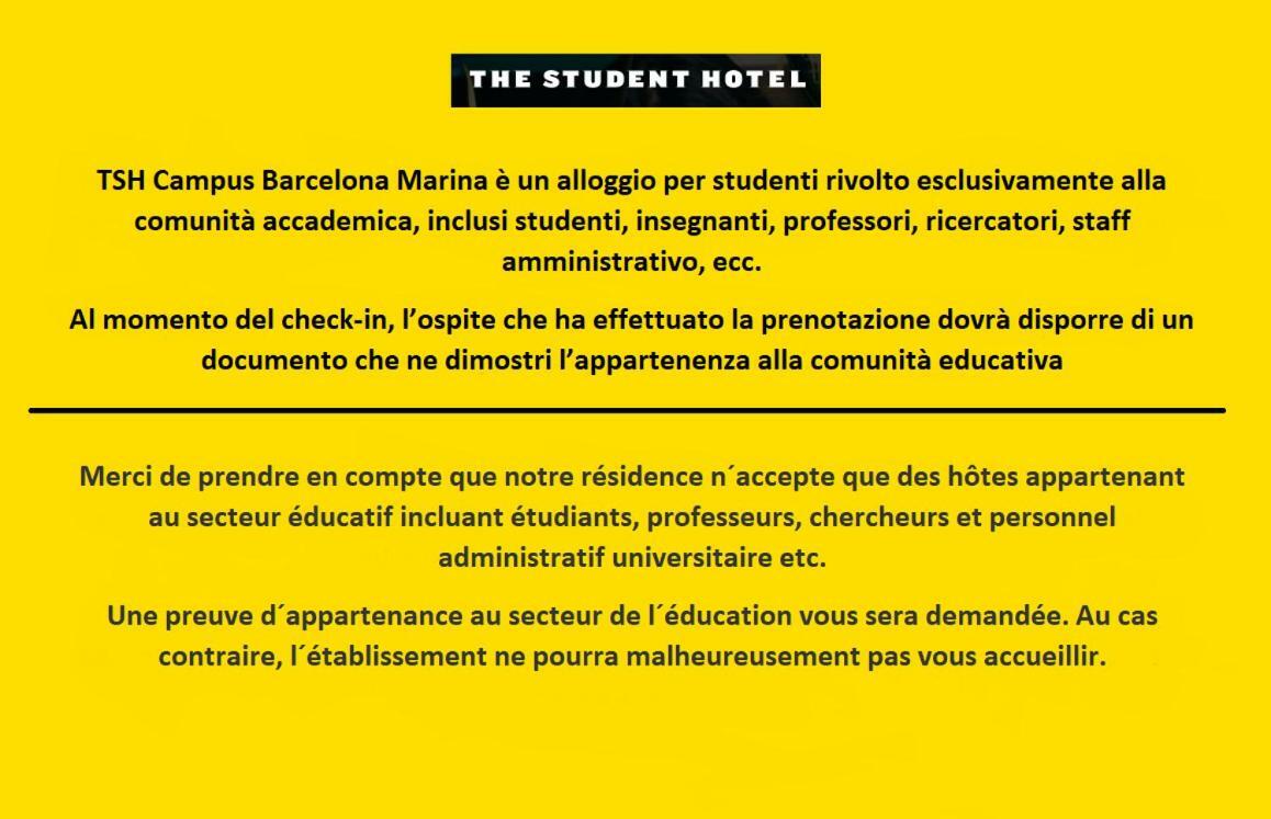 Tsh Campus Marina Residence- Education Purpose Only Lejlighed Barcelona